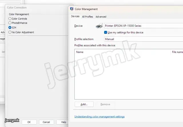Removing all ICC profiles from Windows Color Management and setting ICM is different from No Color Adjustment!